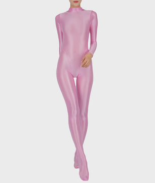 Dames Full Body Jumpsuit met Voetjes - Lange Mouwen, Strakke Sport Bodysuit voor Yoga & Gym