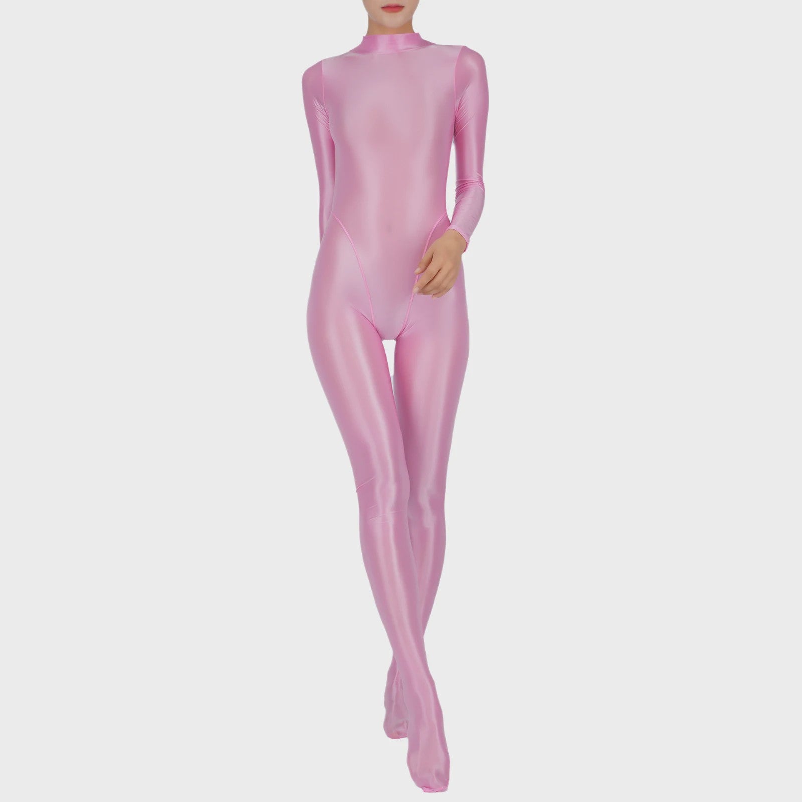 Dames Full Body Jumpsuit met Voetjes - Lange Mouwen, Strakke Sport Bodysuit voor Yoga & Gym