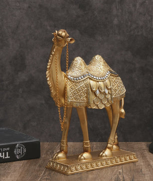 Luxe Gouden Camel Beeld - Decoratief Kunstobject voor Binnen