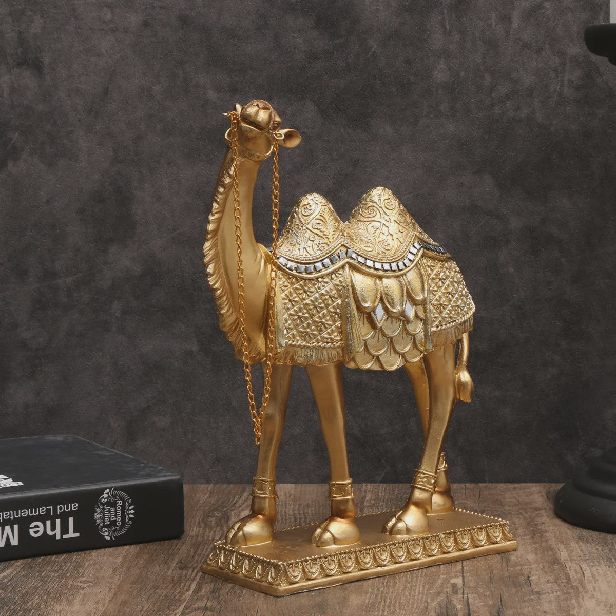 Luxe Gouden Camel Beeld - Decoratief Kunstobject voor Binnen