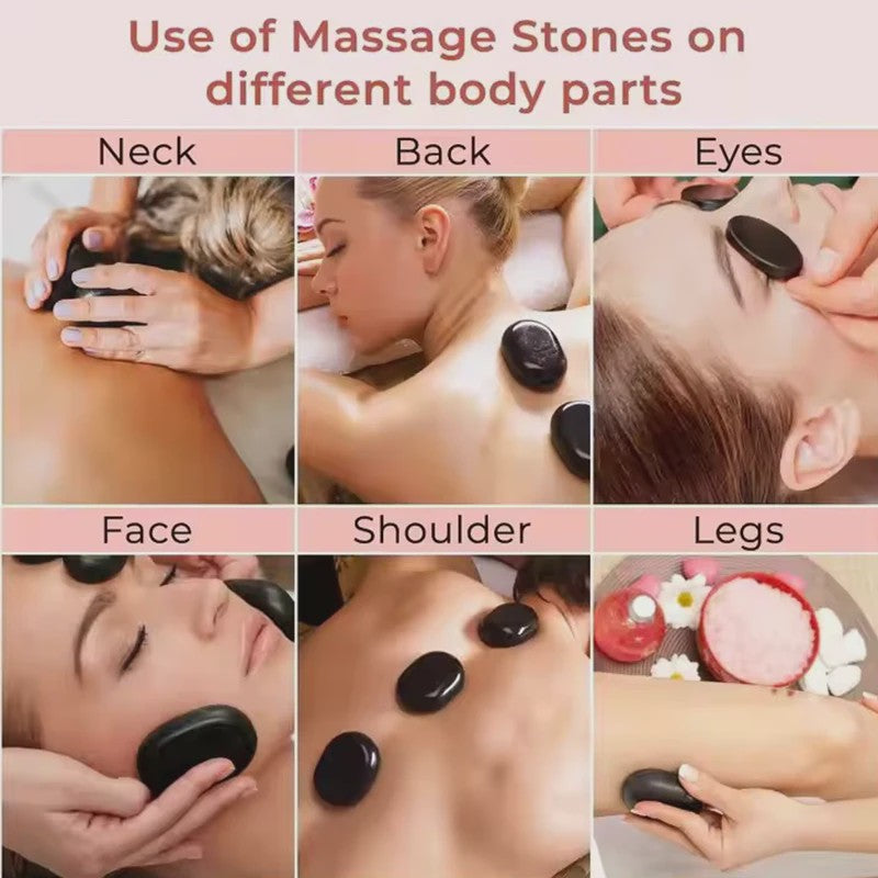 12 Pcs 4x6cm Spa hot Stone Beauty Stones Massage Lava Natural Stone Hot Relieve Stress RELAX jade massage set toe massage