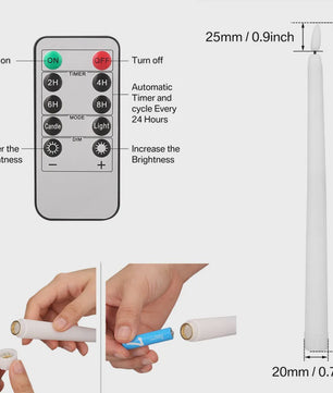 LED Flakkerende Taper Kaarsen 11 inch met Afstandsbediening - Sfeervol en Veilig