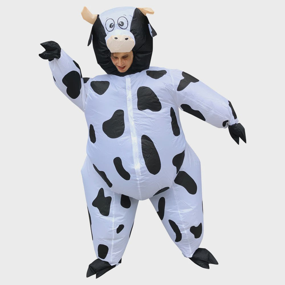 Opblaasbaar Koe Kostuum voor Volwassenen - Grappig Verkleedpak voor Feest & Halloween