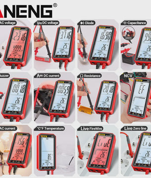 ANENG 620A Digitale Multimeter: 6000 Counts, AC/DC, Temperatuur, NCV & Live Wire Detector
