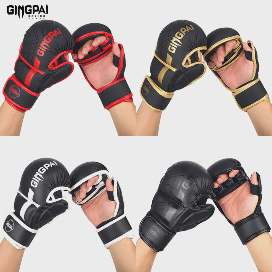 GINGPAI Professionele MMA Bokshandschoenen - Half Vinger Training voor Heren, Dames & Kinderen