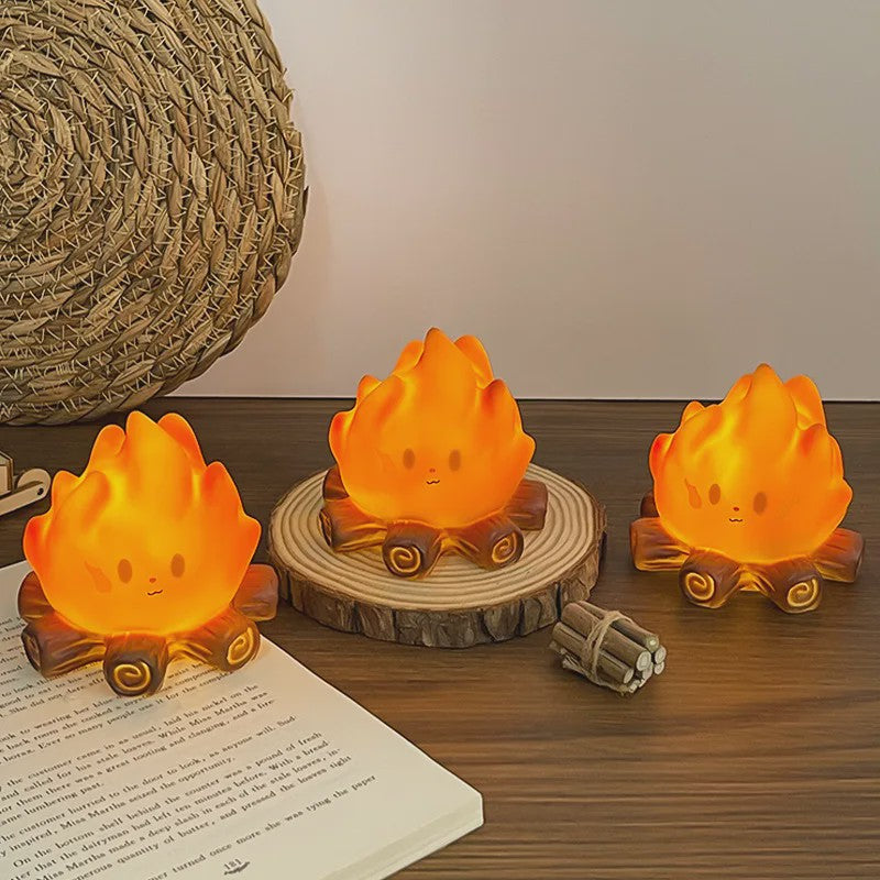 Schattige Kampvuur Nachtlampje - LED Vlam Simulatie & Sfeerverlichting