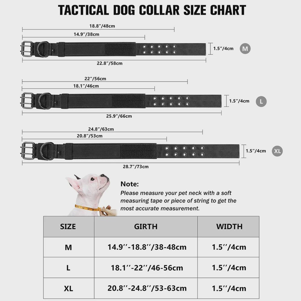 Tactische Hondenhalsband - Duurzaam Nylon Militaire Stijl voor Middelgrote tot Grote Honden