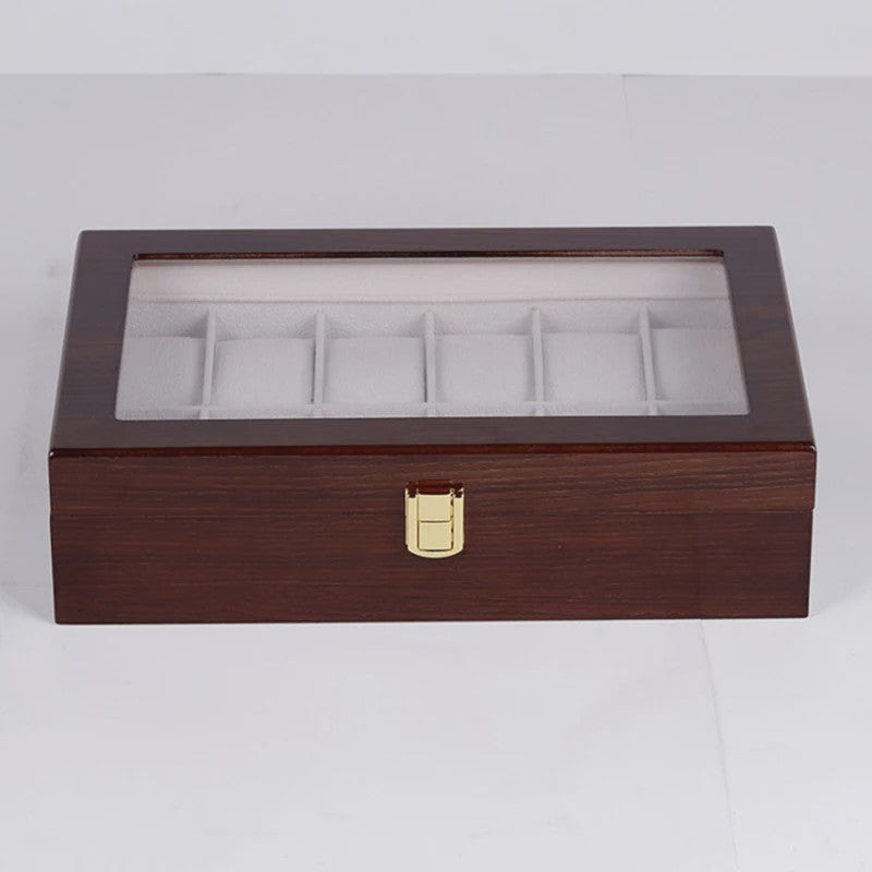 Luxe Houten Horlogedoos met 6, 10 of 12 Vakken - Handgemaakt Sieraden Opbergdoos Display