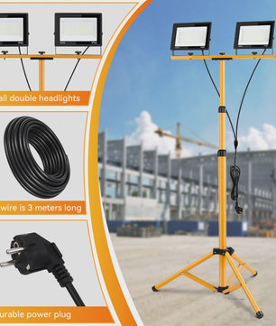 Dubbele LED Werkverlichting op Verstelbaar Statief - 200W/100W - IP66 Waterdicht
