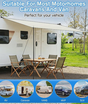 Waterdichte Luifel voor Camper, Caravan & Auto met UV-bescherming en Aluminium Stokken