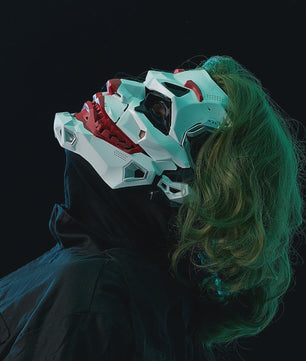 Cyberpunk Clown Masker met Vlechten - Cosplay & Halloween Prop