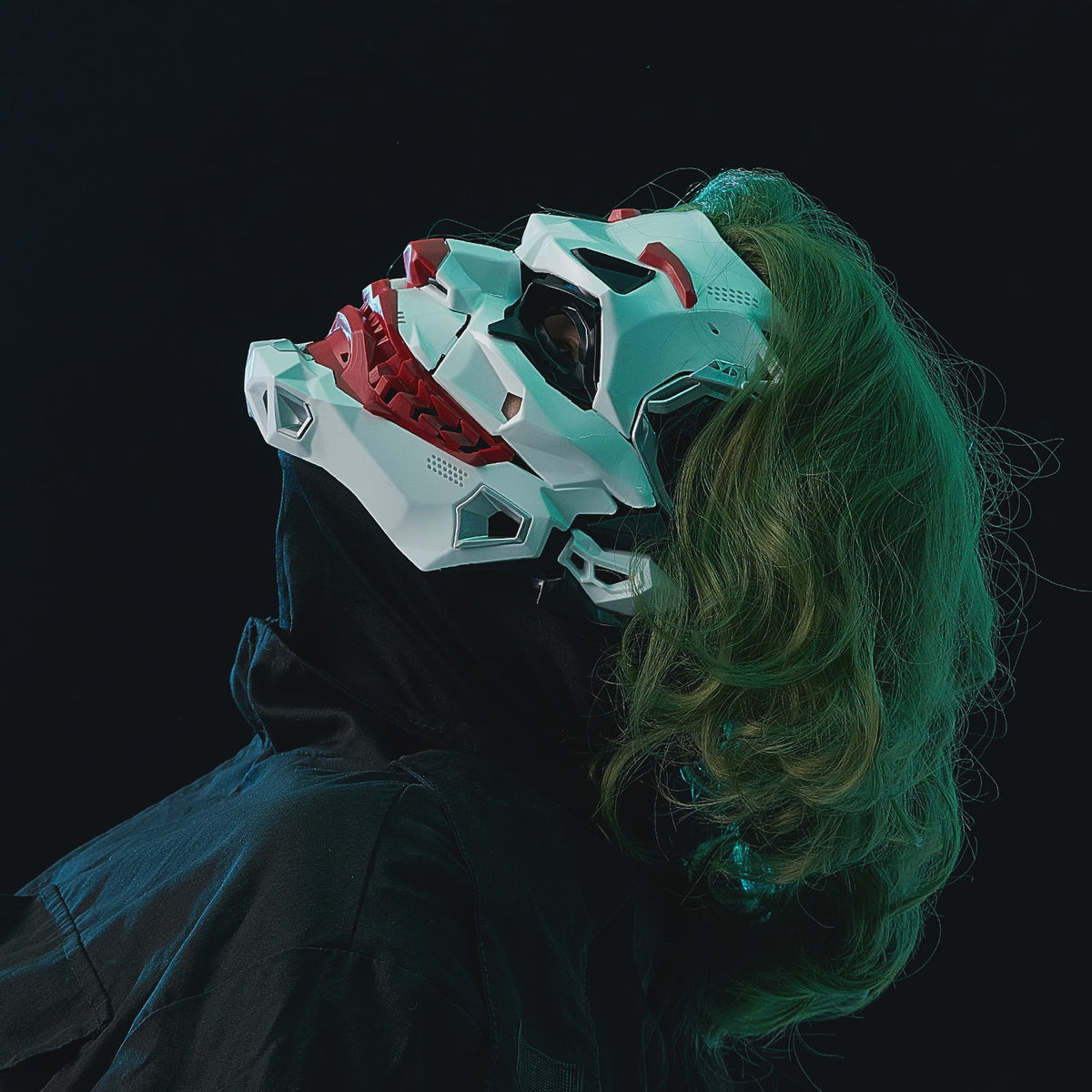 Cyberpunk Clown Masker met Vlechten - Cosplay & Halloween Prop