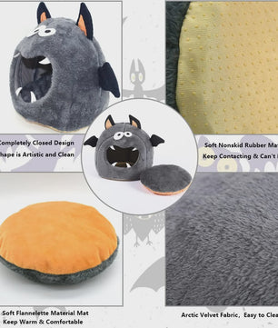 Monster Huisje & Bedje voor Kleine Huisdieren - Warm & Knus