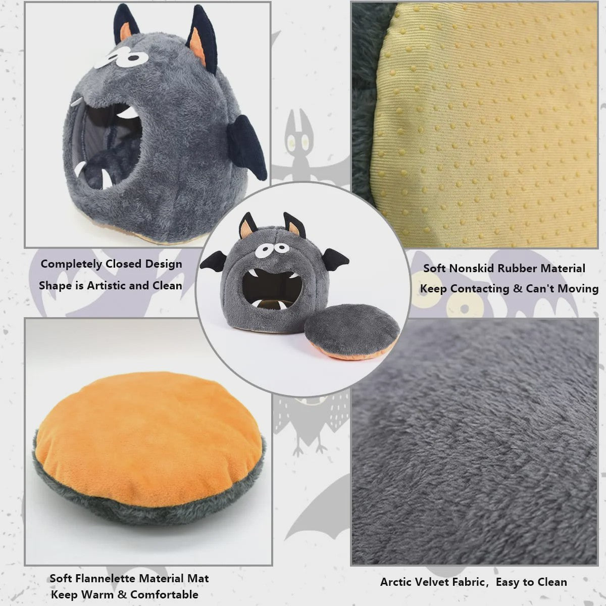 Monster Huisje & Bedje voor Kleine Huisdieren - Warm & Knus