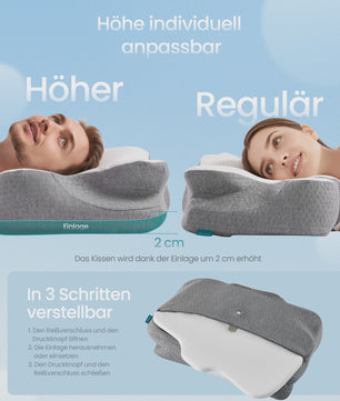 Ergonomisch Nekkussen van Traagschuim - Hoogte Verstelbaar & Wasbare Hoes