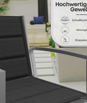 Set van 2 Devoko Tuinstoelen - Weerbestendig Aluminium, Ideaal voor Tuin, Balkon & Camping