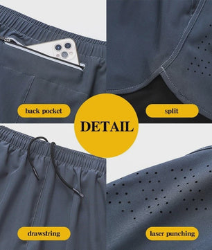 Heren Sportshorts Dubbellaags - Sneldrogend & Comfortabel voor Fitness en Hardlopen