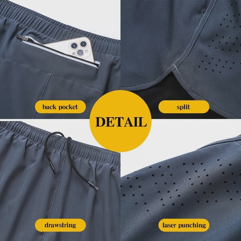 Heren Sportshorts Dubbellaags - Sneldrogend & Comfortabel voor Fitness en Hardlopen