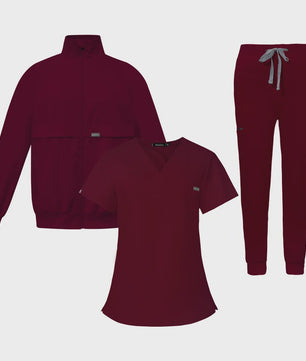 3-delige Unisex Medische Scrub Set: Jas, Top & Broek voor Zorgprofessionals