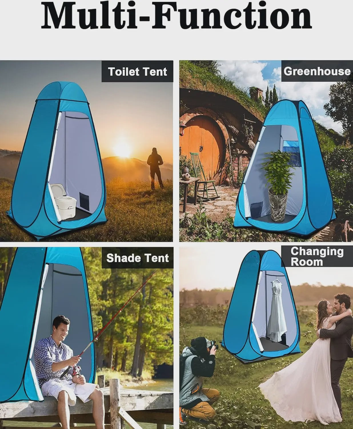 Pop-Up Privacy Tent: Draagbaar Toilet, Douche & Kleedkamer voor Buiten