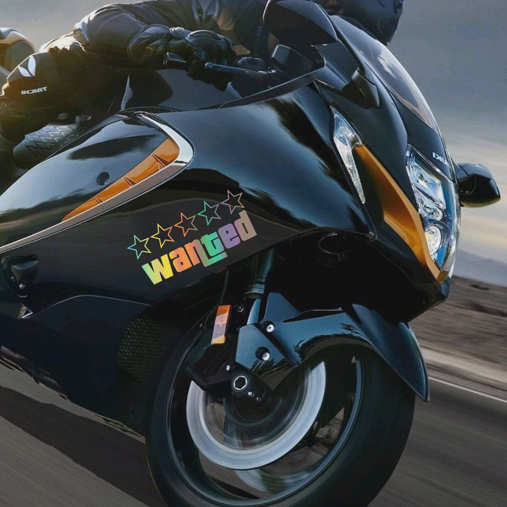 Wanted Vinyl Sticker Set - GTA Stijl Decals voor Auto, Motor & Laptop