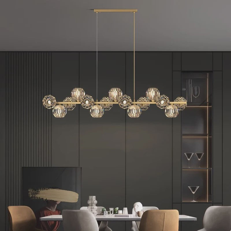 Moderne LED Plafondlamp - Hanglamp met Kristallen Bollen voor Woonkamer & Eetkamer