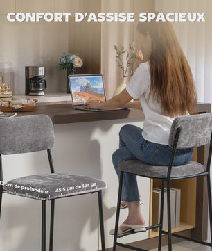 Set van 2 Luxe Barkerstoelen in Chenille Stof - Comfortabel en Stijlvol