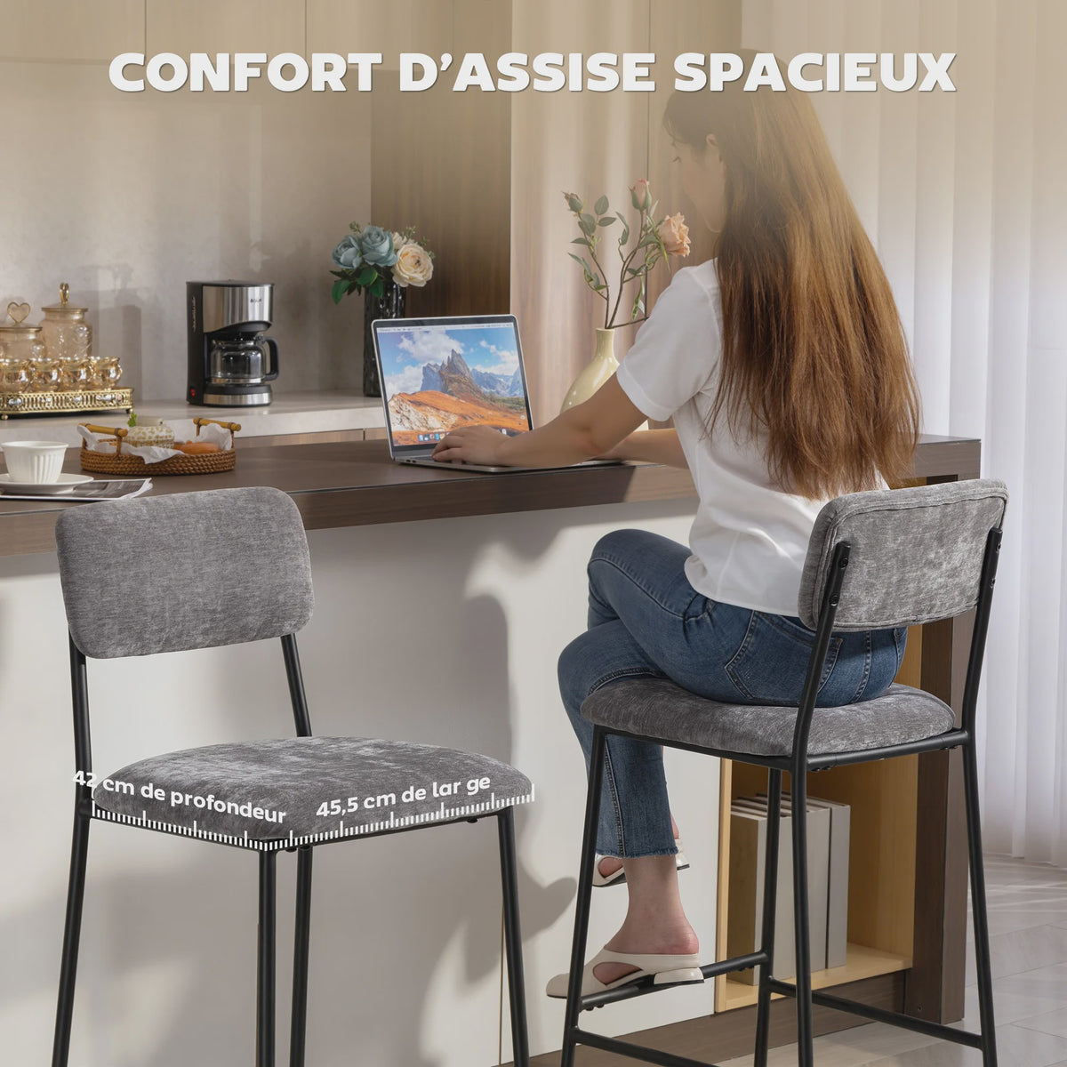 Set van 2 Luxe Barkerstoelen in Chenille Stof - Comfortabel en Stijlvol