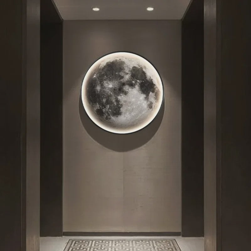 Moderne Maan LED Wanddecoratie - Verlicht Schilderij voor Hal & Woonkamer