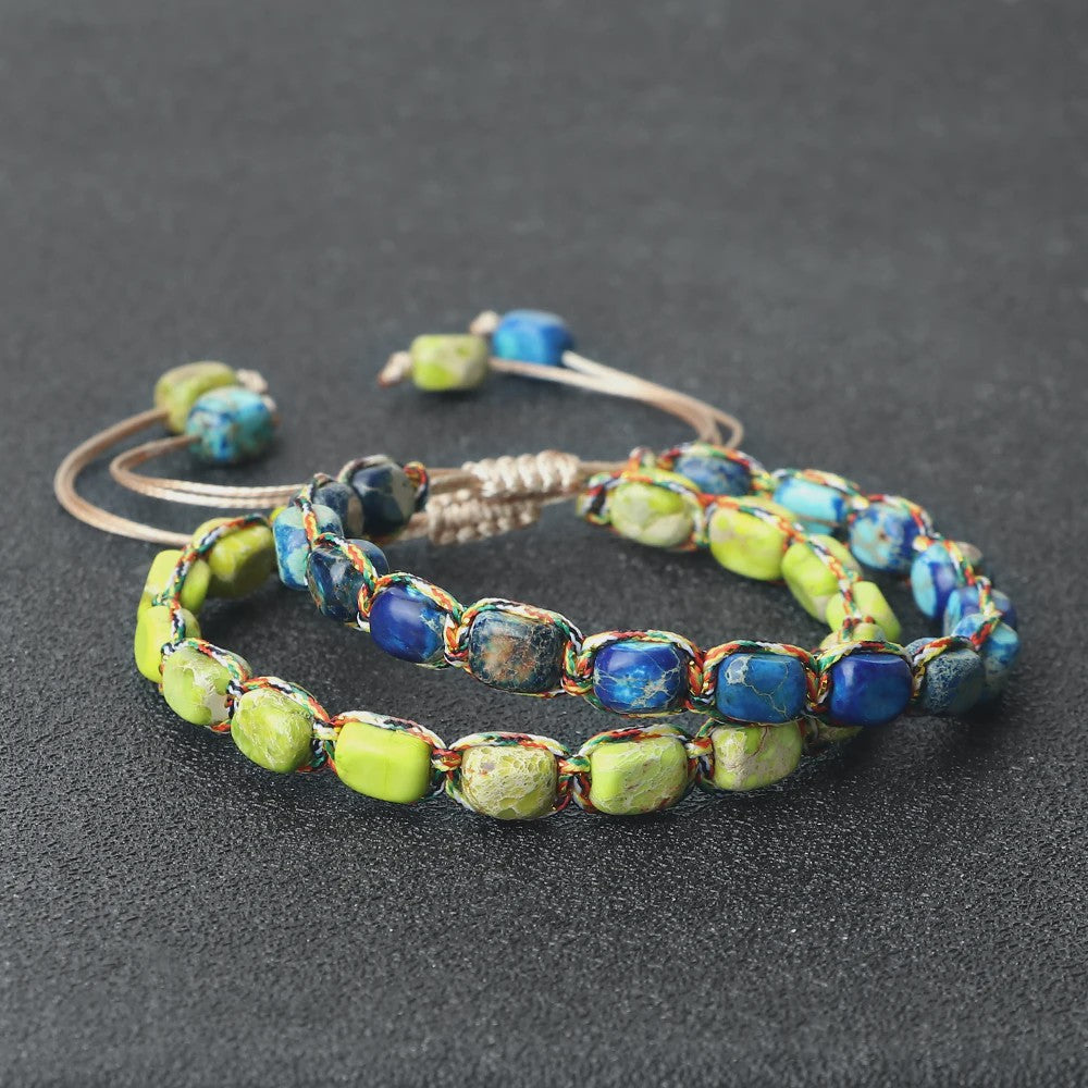 Verstelbare Emperor Stone Kralen Armband - Natuursteen Bangle voor Dames & Heren