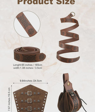 Herfst/Winter Herenkostuum: Middeleeuws Renaissance Viking Set (6-delig)