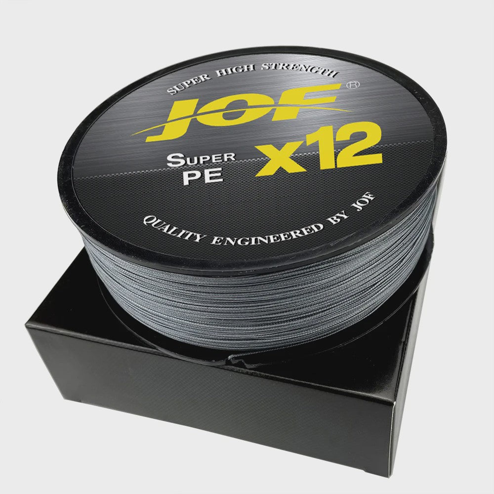 JOF X12 12-Strands Gevlochten Vislijn - Super Sterk Multifilament PE Lijn (25-92LB)