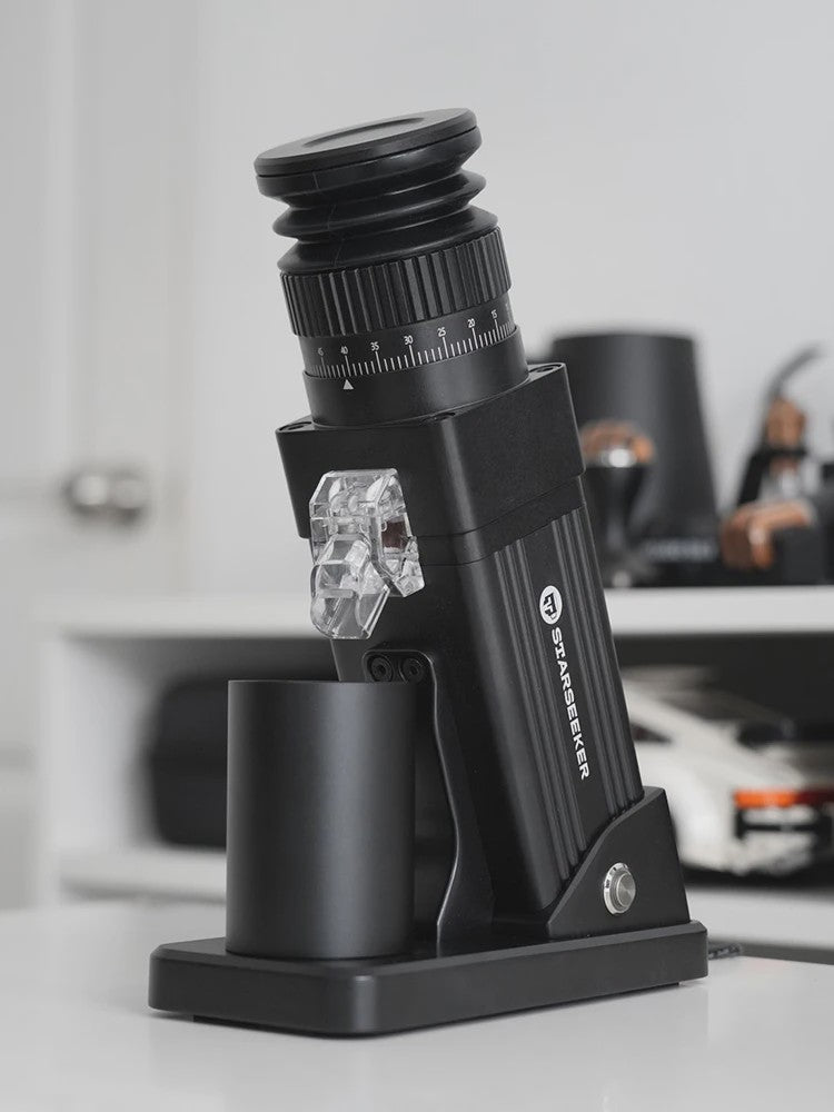 STARSEEKER E55Pro Elektrische Koffiemolen - 55mm Titanium Burr, Traploze Instelling