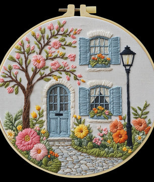 Borduurpakket 'De Tuin voor de Deur' - DIY Handwerk Kit 20x20cm