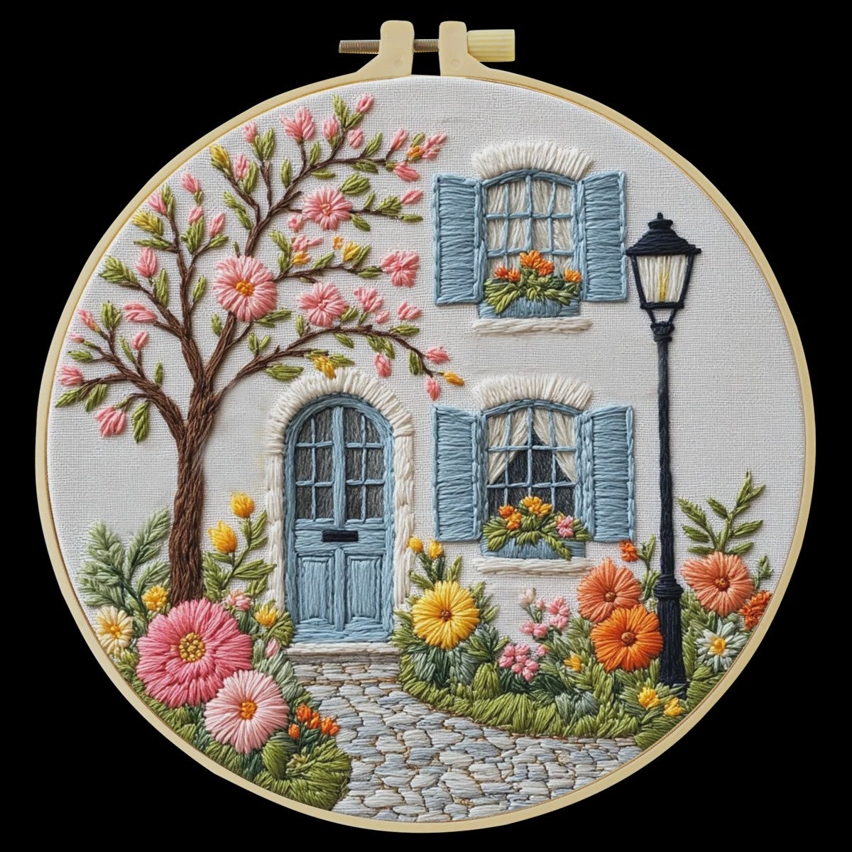 Borduurpakket 'De Tuin voor de Deur' - DIY Handwerk Kit 20x20cm