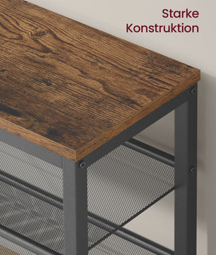 VASAGLE 3-laags Schoenrek - Industrieel Design met Verhoogde Randen