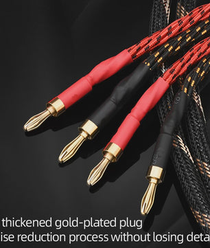 High-End Hifi Luidsprekerkabel - 6N OFC Koper, Vergulde Banana/Y-stekkers