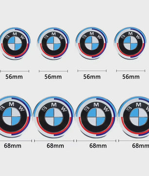 4x BMW Velgdopjes 56mm/68mm - 50th Anniversary Editie