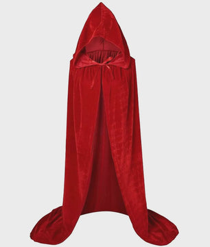 Luxe Fluwelen Cape met Capuchon - Middeleeuws, Heks, Vampier, Halloween & Cosplay Kostuum