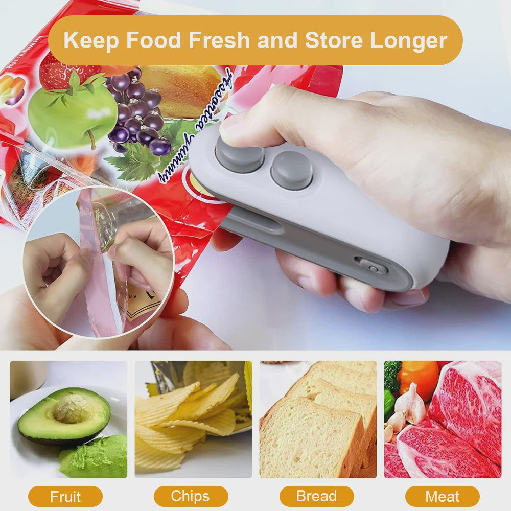 Mini Heat Sealer: Draagbare Plastic Zak Sealer & Snijder met USB Opladen