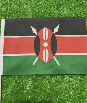 Kenya Handvlag met Plastic Stok - 21x14cm - Ideaal voor Sport, Decoratie & Feesten