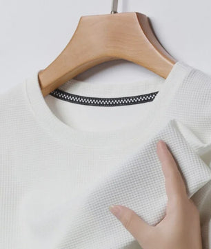 Heren Zomer T-shirt met Wafelstructuur en Korte Mouwen - Ronde Hals