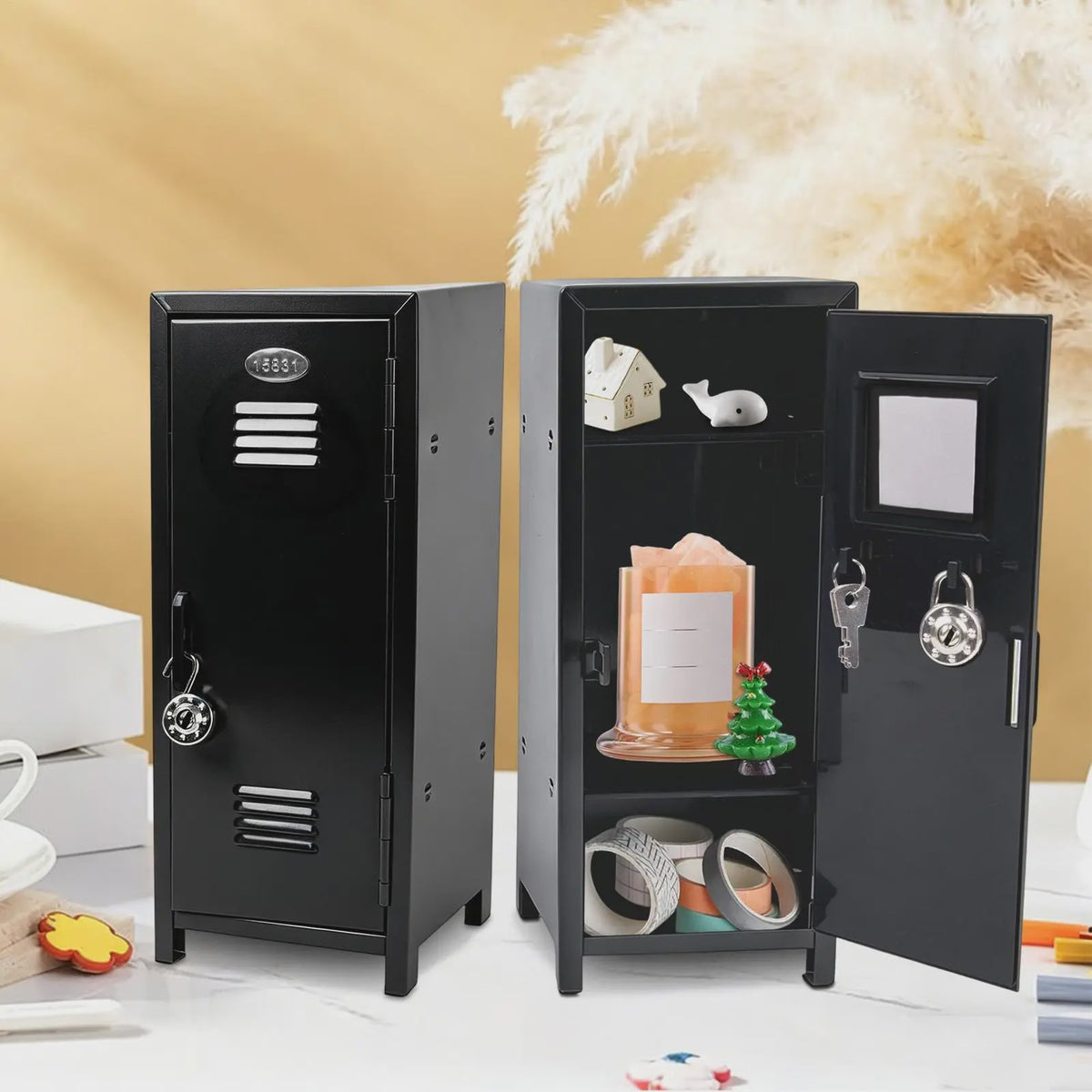 Mini Metal Lockerkastje - Kantoor & Slaapkamer Organizer met Slot