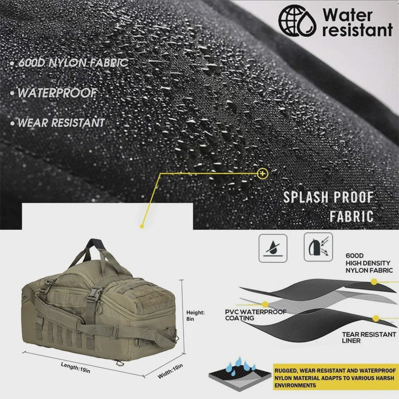 Multifunctionele Duffle Bag Rugzak 25L/45L/80L - Waterdicht, Tactisch & Outdoor