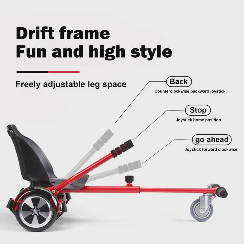 Hoverboard Zitje Gokart Accessoire - Verstelbaar Frame voor 6.5-10 Inch Scooters