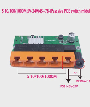 Gigabit Ethernet Switch 5/8 Poorten 10/100/1000Mbps RJ45 Desktop
