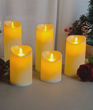 Set van 1-10 LED Kaarsen met Flakkerend Vlam Effect - Flameless Kaarsen voor Feestelijke Decoratie