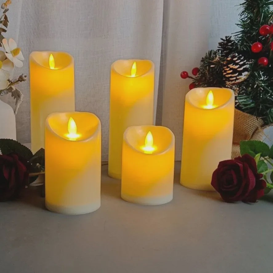 Set van 1-10 LED Kaarsen met Flakkerend Vlam Effect - Flameless Kaarsen voor Feestelijke Decoratie