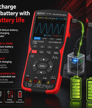 ZOYI ZT-703S: 3-in-1 Oscilloscope, Multimeter & Signaalgenerator (50MHz)