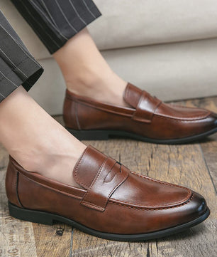 Klassieke Heren Leren Loafers - Stijlvolle Business & Casual Schoenen